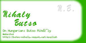 mihaly butso business card